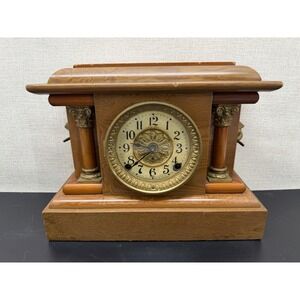 Antique Seth Thomas Mantel Clock Wood Columns Lion Head Parts/Repair